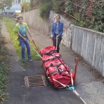 Abseilen an der Gebirgstrage